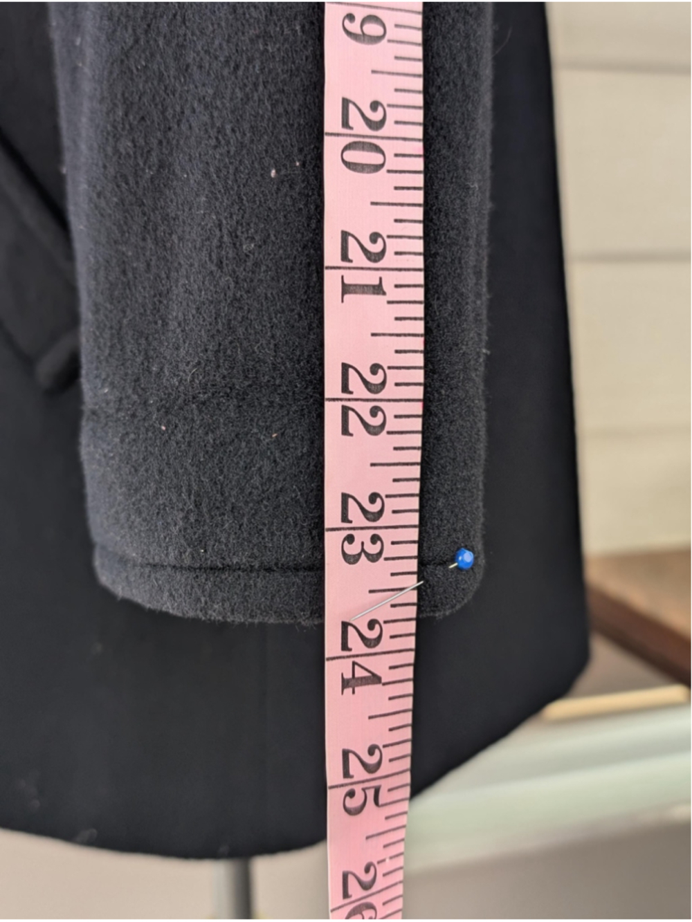 Vintage Forecaster Black Wool Coat – Faux Fur Hood – Double Breasted – Women’s W - Picture 8 of 16